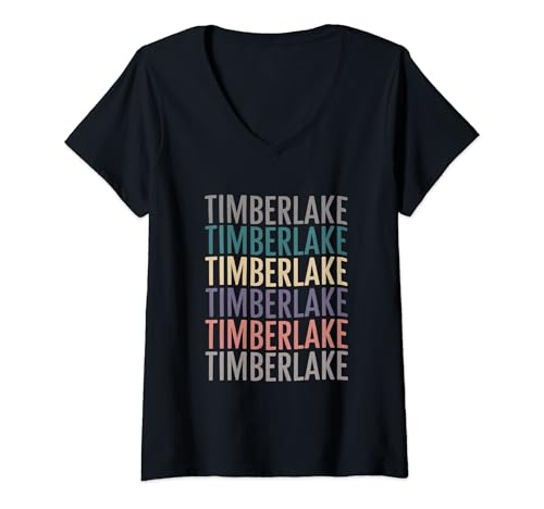 Damen Timberlake Retro Personalisierter Name Grunge Vintage Style T-Shirt mit V-Ausschnitt Damen Timberlake Retro Personalisierter Name Grunge Vintage Style T-Shirt mit V-Ausschnitt von Love Timberlake Boys Girls Men Women Tees Gifts