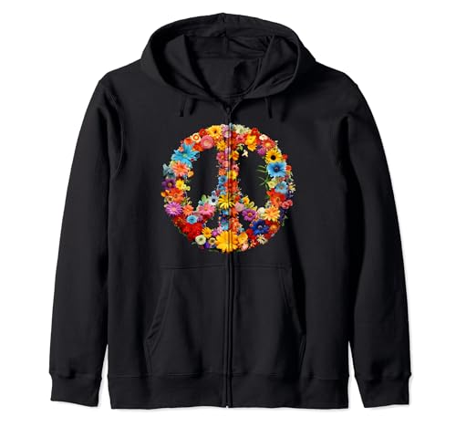 Love and Peace Flowerpower Hippie 60er Jahre Damen Herren Kapuzenjacke Love and Peace Flowerpower Hippie 60er Jahre Damen Herren Kapuzenjacke von Love and Peace Zeichen Flowerpower Hippie 60er