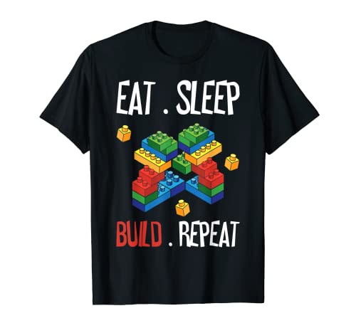 Lustige Eat Sleep Build Repeat Bausteine Männer Frauen Jugend T-Shirt von Love to Build Bricks Toy Lovers Boys Girls Kids