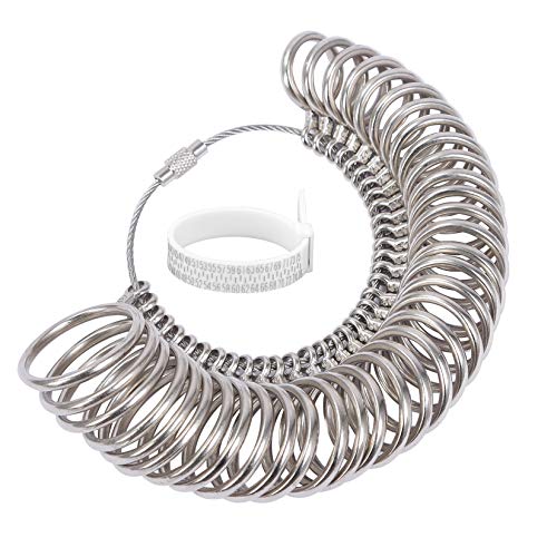 Ringgrößen und Fingergrößen Metall zur Schmuckherstellung Ringgrößenmesser Set zum Messen von Größen bis 36 (Größen: 41-76) Messwerkzeug für Damen und Herren von Love&Mini