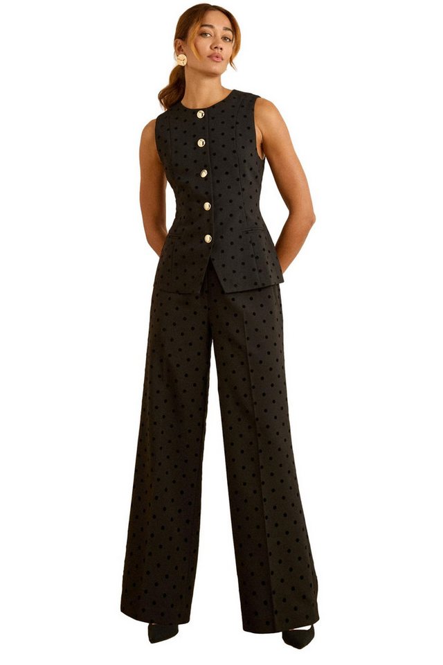 Love & Roses Anzugweste Love & Roses Weste mit geflockten Punkten (1-tlg) von Love & Roses