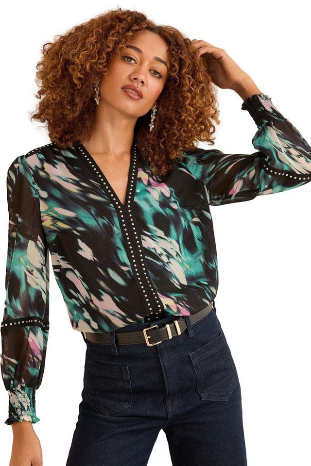 Love & Roses Druckbluse Love & Roses Bluse mit Kerbausschnitt, Regular (1-tlg) von Love & Roses