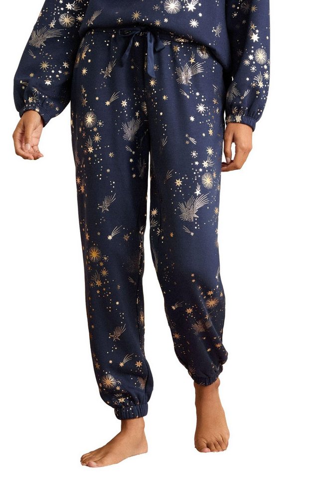 Love & Roses Jogginghose Love & Roses lange Lounge-Hose mit Folien-Detail (1-tlg) von Love & Roses