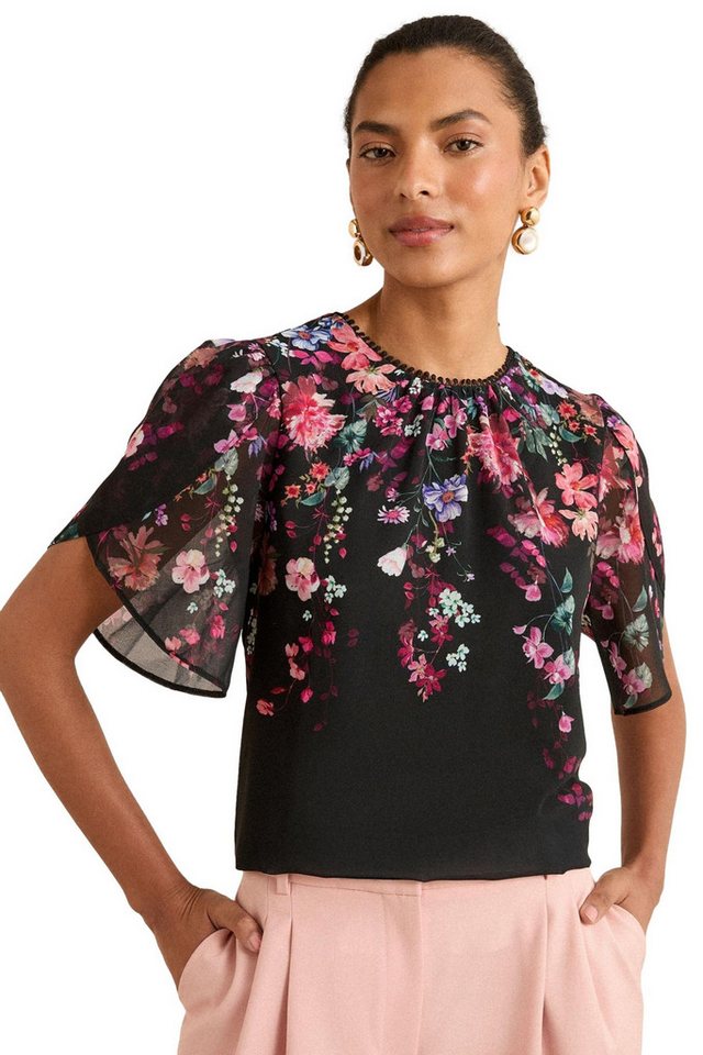 Love & Roses Kurzarmbluse Love & Roses Bestickte kurzärmlige Bluse (1-tlg) von Love & Roses