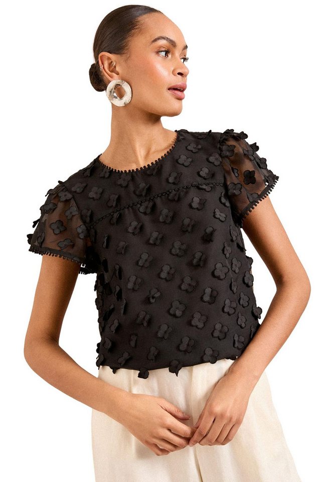 Love & Roses Kurzarmbluse Love & Roses Oberteil mit 3D-Blumenprint, Regular (1-tlg) von Love & Roses