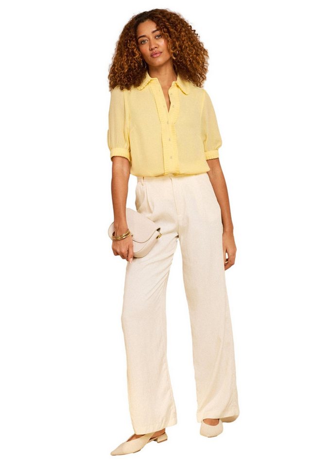 Love & Roses Kurzarmhemd Love & Roses Regular Fit Kurzarmhemd mit Rüschen (1-tlg) von Love & Roses