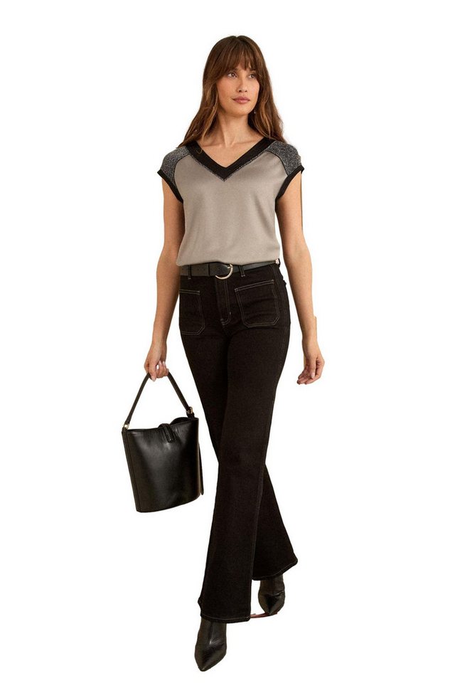 Love & Roses Kurzarmshirt Love & Roses Satin-Top mit V-Ausschnitt, Regular (1-tlg) von Love & Roses