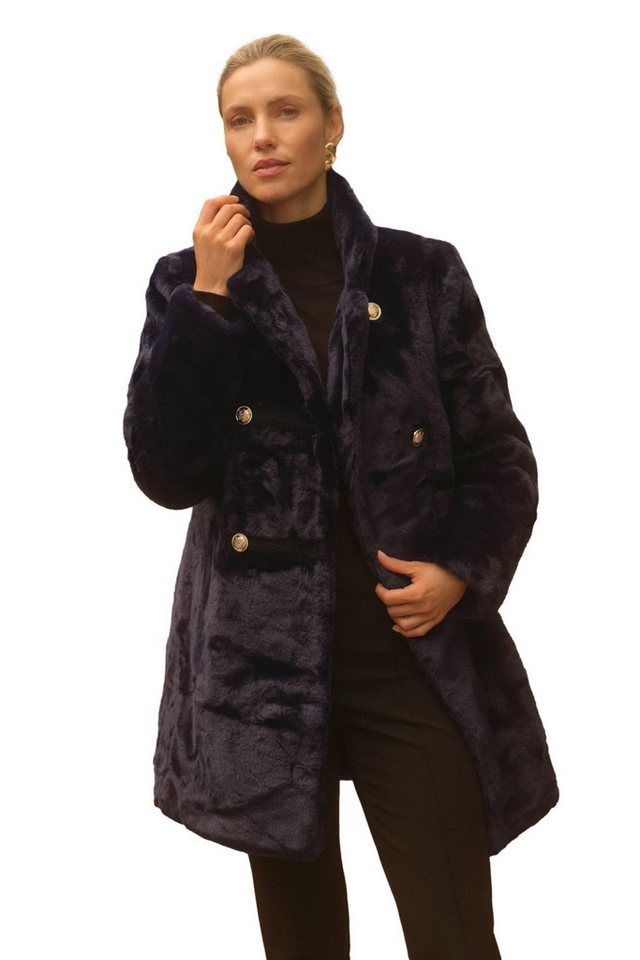 Love & Roses Kurzmantel Love & Roses Frogging-Mantel mit Kunstpelz (1-tlg) von Love & Roses