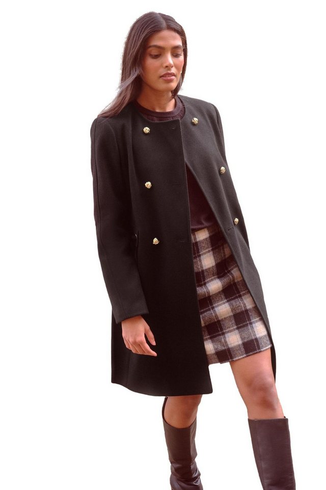 Love & Roses Kurzmantel Love & Roses kragenlose, zweireihige Jacke Regular (1-tlg) von Love & Roses