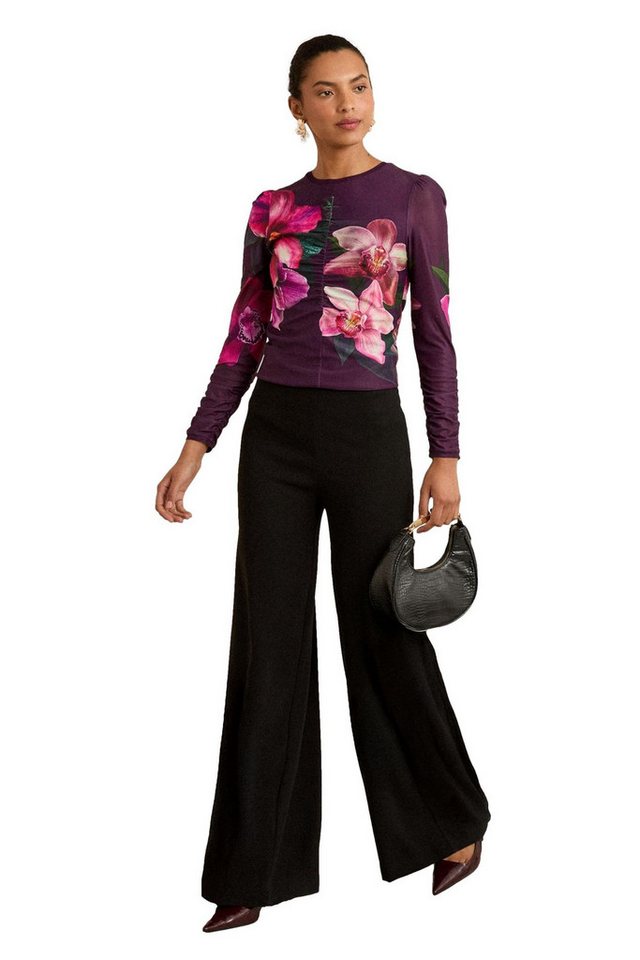 Love & Roses Langarmbluse Love & Roses Bedrucktes Langarmtop mit Mesh (1-tlg) von Love & Roses