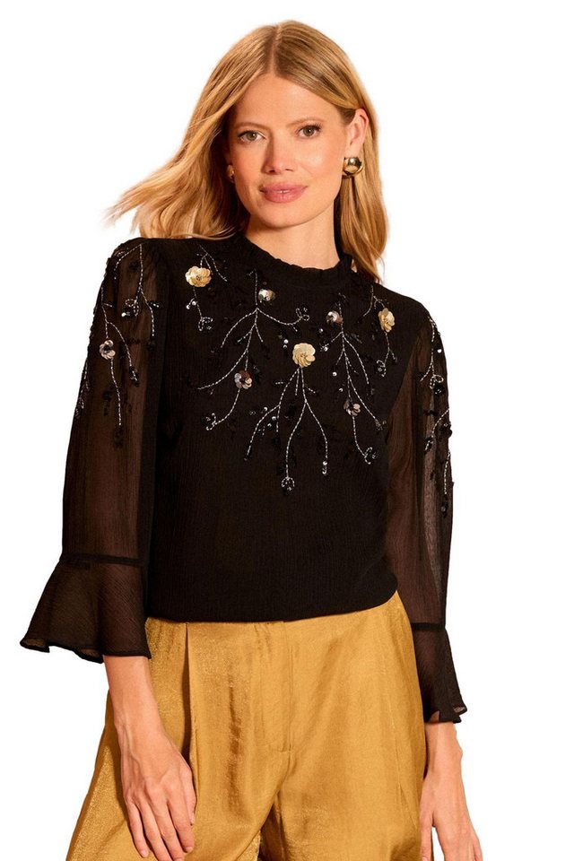 Love & Roses Langarmbluse Love & Roses Bluse mit 3/4-Trompetenärmeln, Petite (1-tlg) von Love & Roses