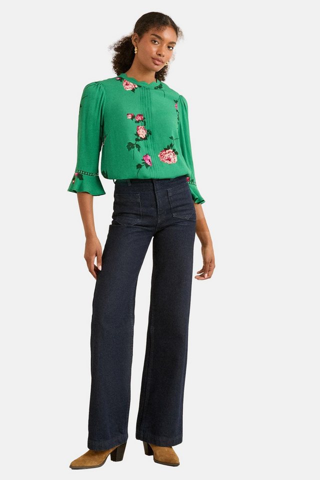 Love & Roses Langarmbluse Love & Roses Bluse mit 3/4-Trompetenärmeln Regular (1-tlg) von Love & Roses