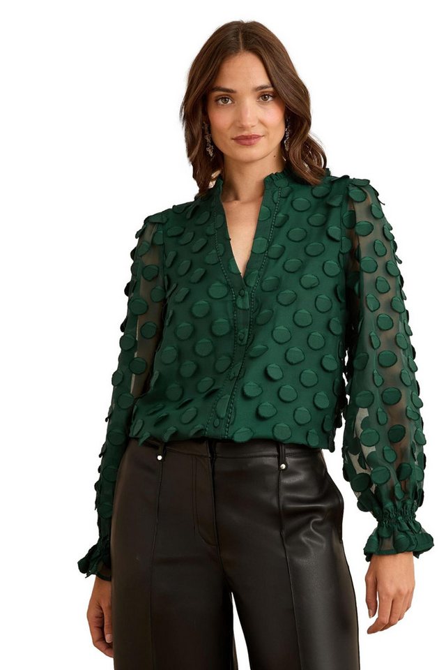 Love & Roses Langarmbluse Love & Roses Bluse mit 3D-Punkten, Regular (1-tlg) von Love & Roses