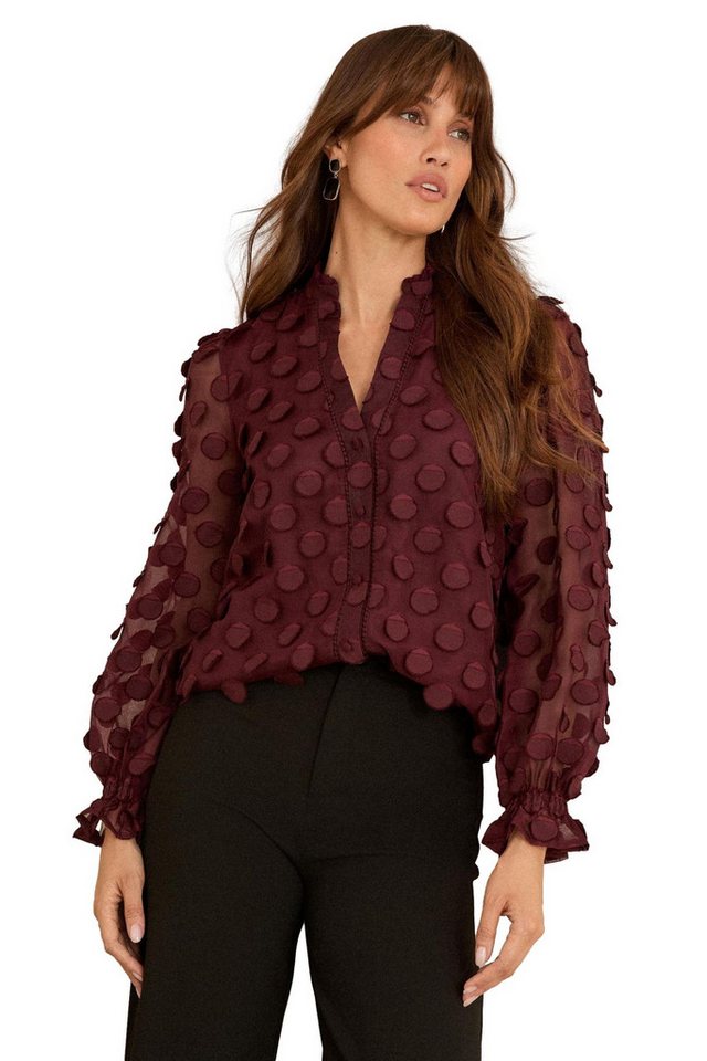 Love & Roses Langarmbluse Love & Roses Bluse mit 3D-Punkten, Regular (1-tlg) von Love & Roses