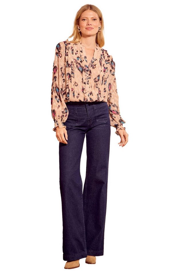 Love & Roses Langarmbluse Love & Roses Bluse mit Kerbausschnitt, Regular (1-tlg) von Love & Roses