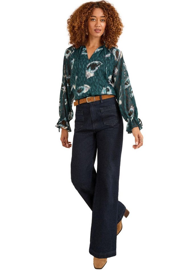 Love & Roses Langarmbluse Love & Roses Bluse mit Kerbausschnitt, Regular (1-tlg) von Love & Roses