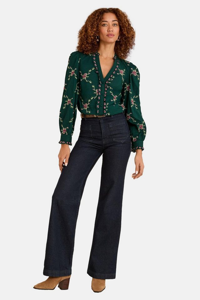 Love & Roses Langarmbluse Love & Roses Bluse mit Kerbausschnitt, Regular (1-tlg) von Love & Roses