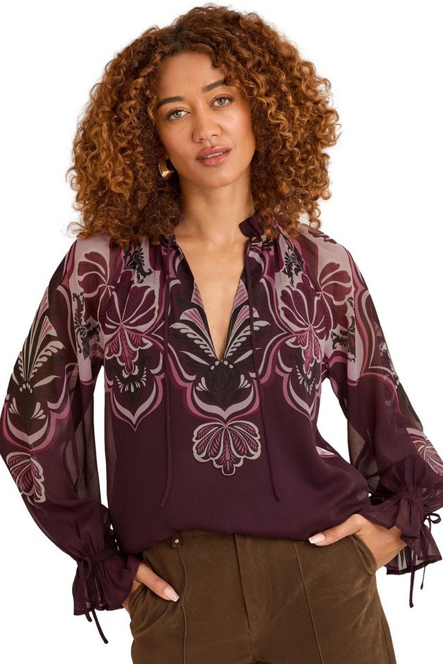 Love & Roses Langarmbluse Love & Roses Bluse mit Kerbausschnitt, Regular (1-tlg) von Love & Roses