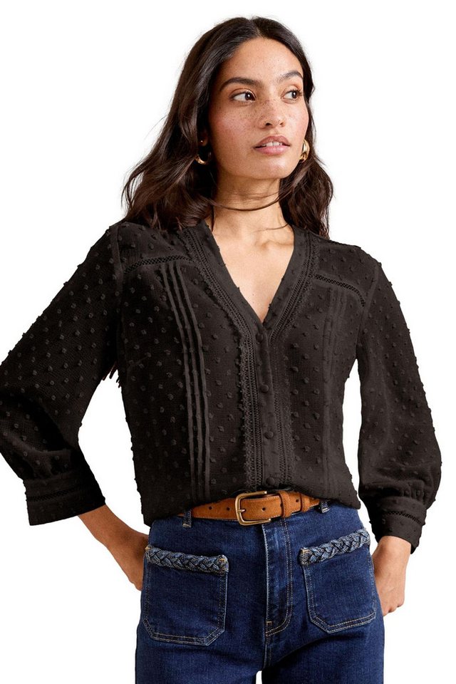 Love & Roses Langarmbluse Love & Roses Bluse mit Kerbkragen, Regular (1-tlg) von Love & Roses