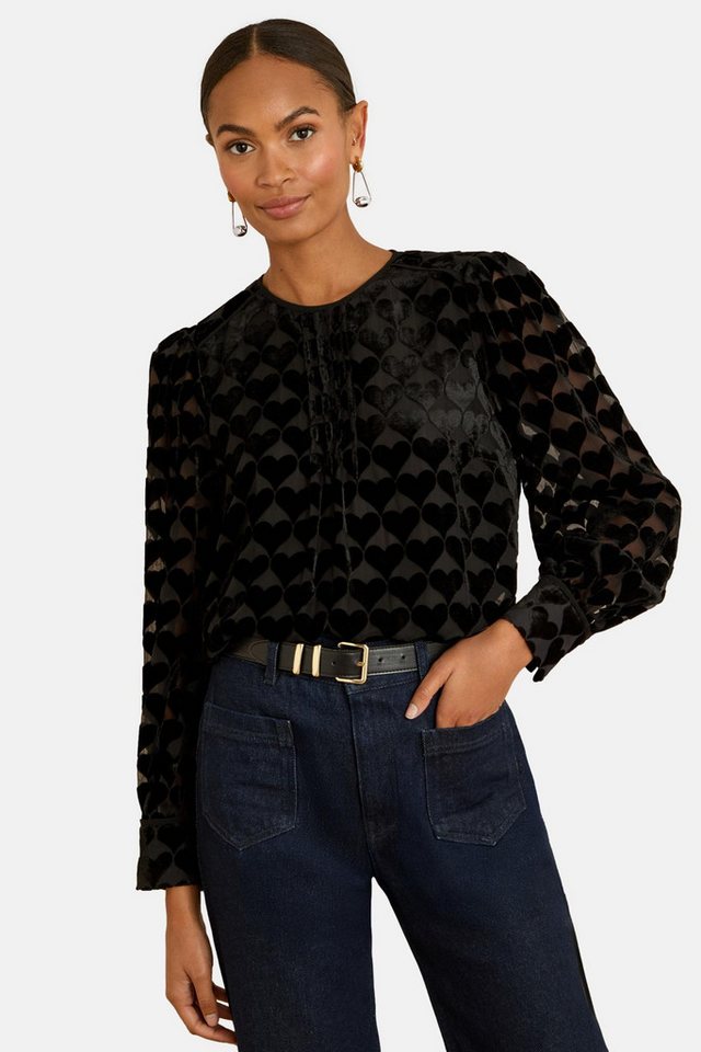 Love & Roses Langarmbluse Love & Roses Jacquard-Bluse, Regular (1-tlg) von Love & Roses