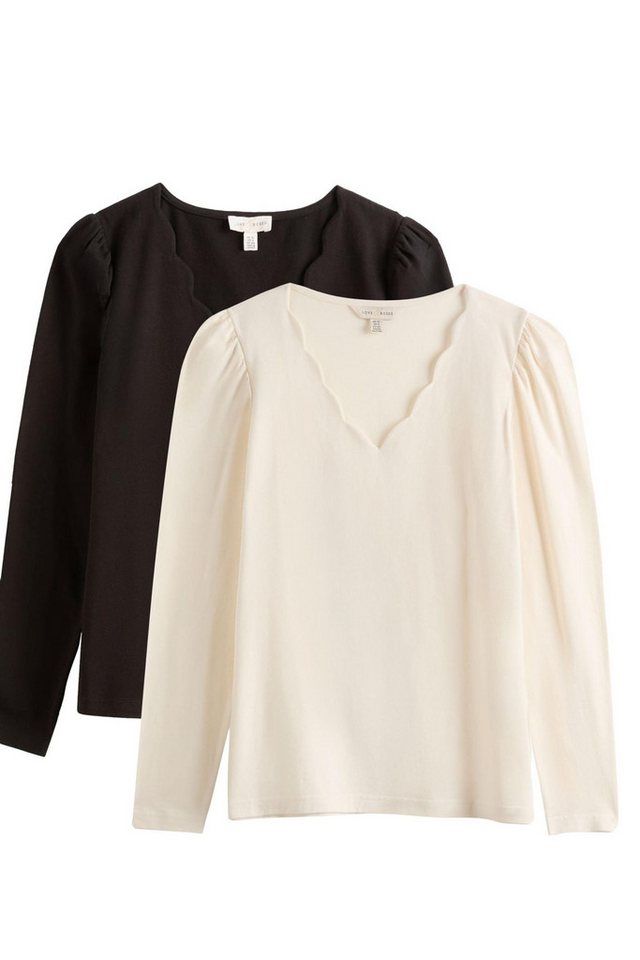 Love & Roses Langarmbluse Love & Roses Jersey-Oberteil, Vorteilspack (2-tlg) von Love & Roses