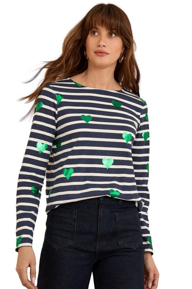 Love & Roses Langarmbluse Love & Roses Jersey-Oberteil mit Folienherzen (1-tlg) von Love & Roses