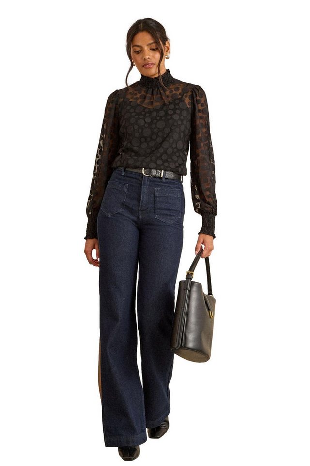 Love & Roses Langarmbluse Love & Roses Jersey-Oberteil mit Punkten, Petite (1-tlg) von Love & Roses