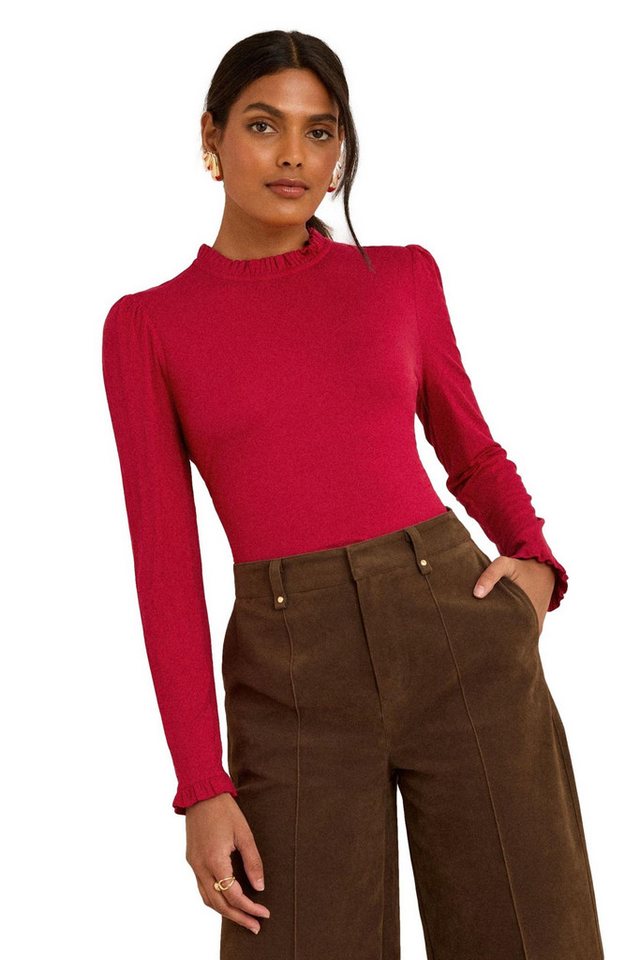 Love & Roses Langarmbluse Love & Roses Jersey-Oberteil mit Rüschen, Petite (1-tlg) von Love & Roses