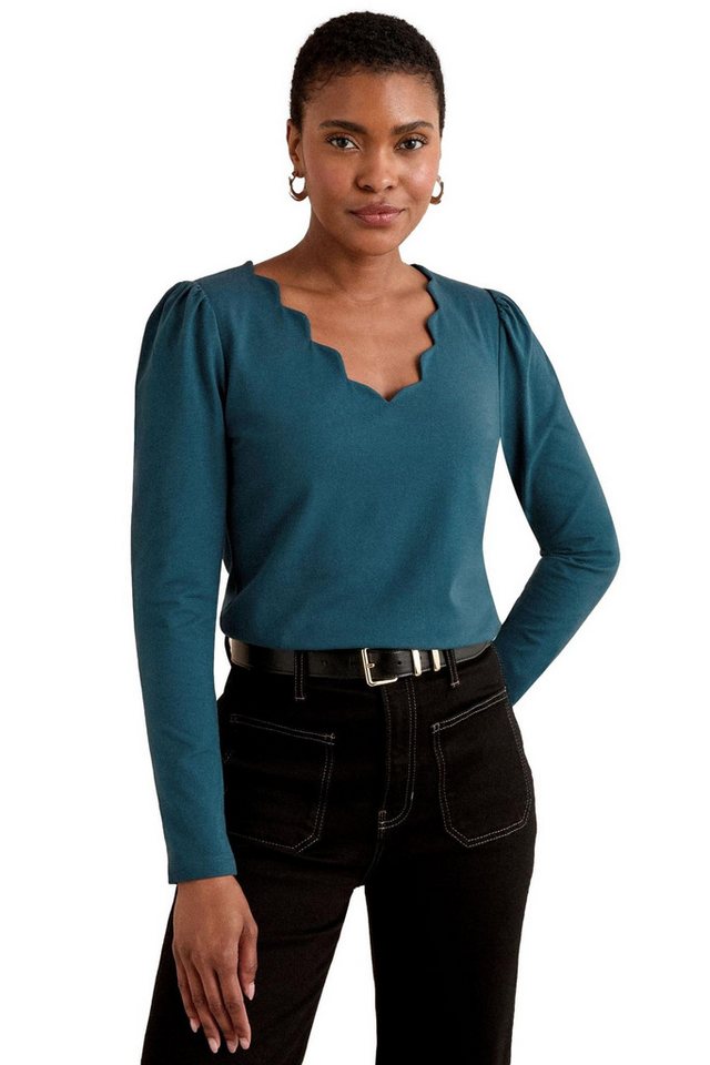 Love & Roses Langarmbluse Love & Roses Jersey-Shirt mit Bogenkanten, Regular (1-tlg) von Love & Roses