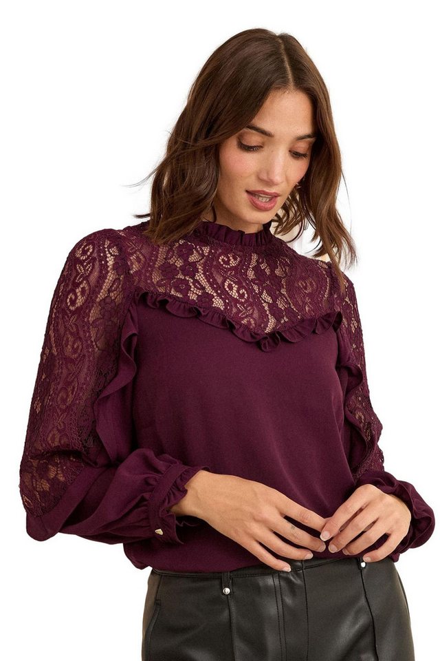 Love & Roses Langarmbluse Love & Roses Langärmelige Bluse mit Stickerei (1-tlg) von Love & Roses