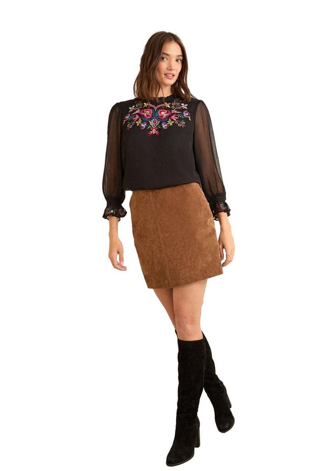 Love & Roses Langarmbluse Love & Roses Langärmelige Bluse mit Stickerei (1-tlg) von Love & Roses