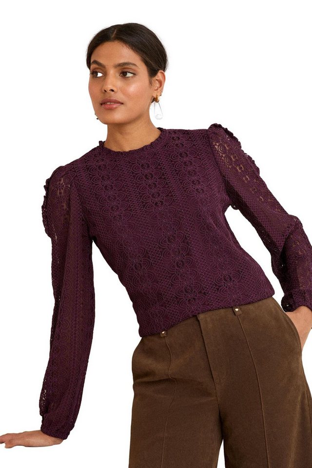 Love & Roses Langarmbluse Love & Roses Langärmelige Spitzen-Bluse (1-tlg) von Love & Roses