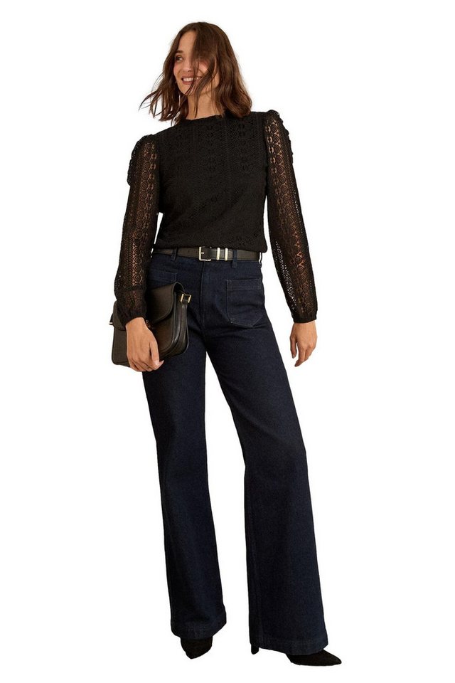 Love & Roses Langarmbluse Love & Roses Langärmelige Spitzen-Bluse (1-tlg) von Love & Roses