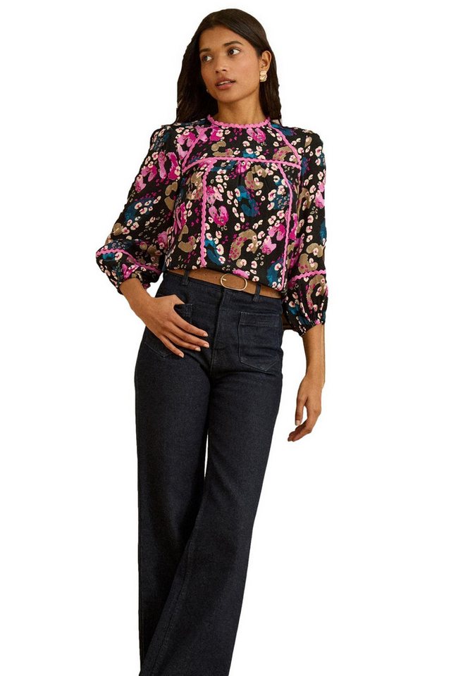 Love & Roses Langarmbluse Love & Roses Ric-Rac-Bluse, Kurzgröße (1-tlg) von Love & Roses