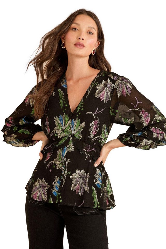 Love & Roses Langarmbluse Love & Roses Schößchen-Bluse, Regular (1-tlg) von Love & Roses