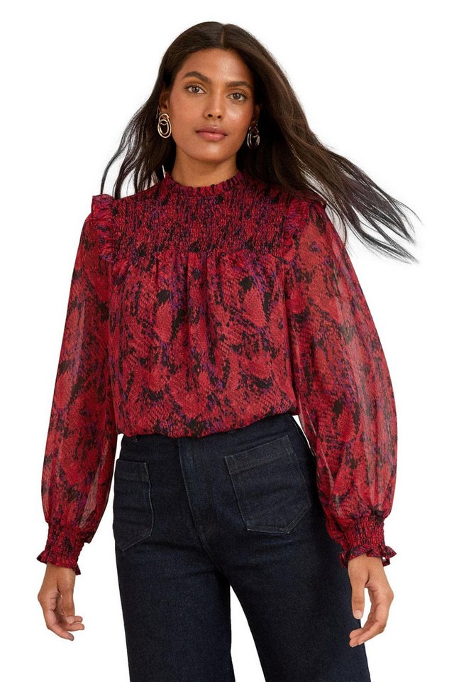 Love & Roses Langarmbluse Love & Roses geraffte Schluppenbluse, Petite (1-tlg) von Love & Roses