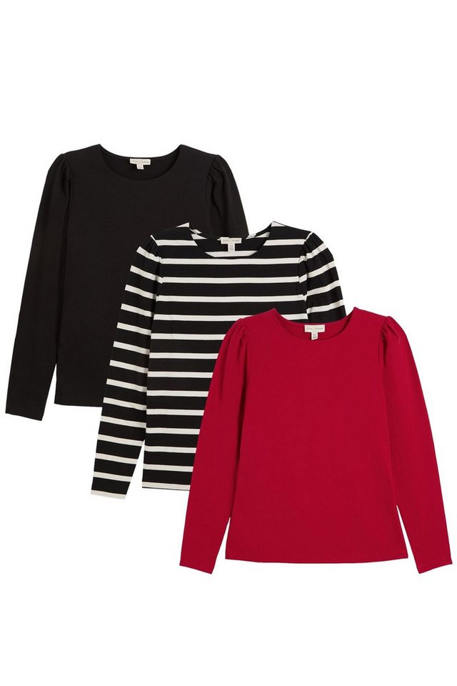 Love & Roses Langarmshirt Love & Roses Jersey-Oberteil, Vorteilspack (3-tlg) von Love & Roses