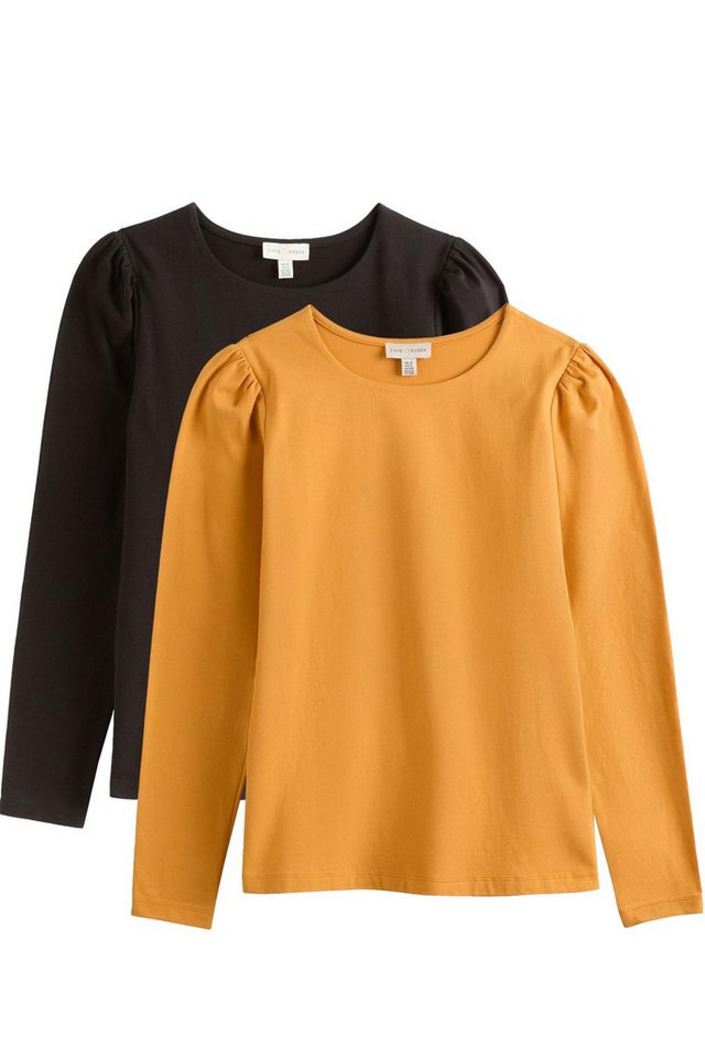 Love & Roses Langarmshirt Love & Roses Jersey-Oberteil mit langen Puffärmeln (2-tlg) von Love & Roses