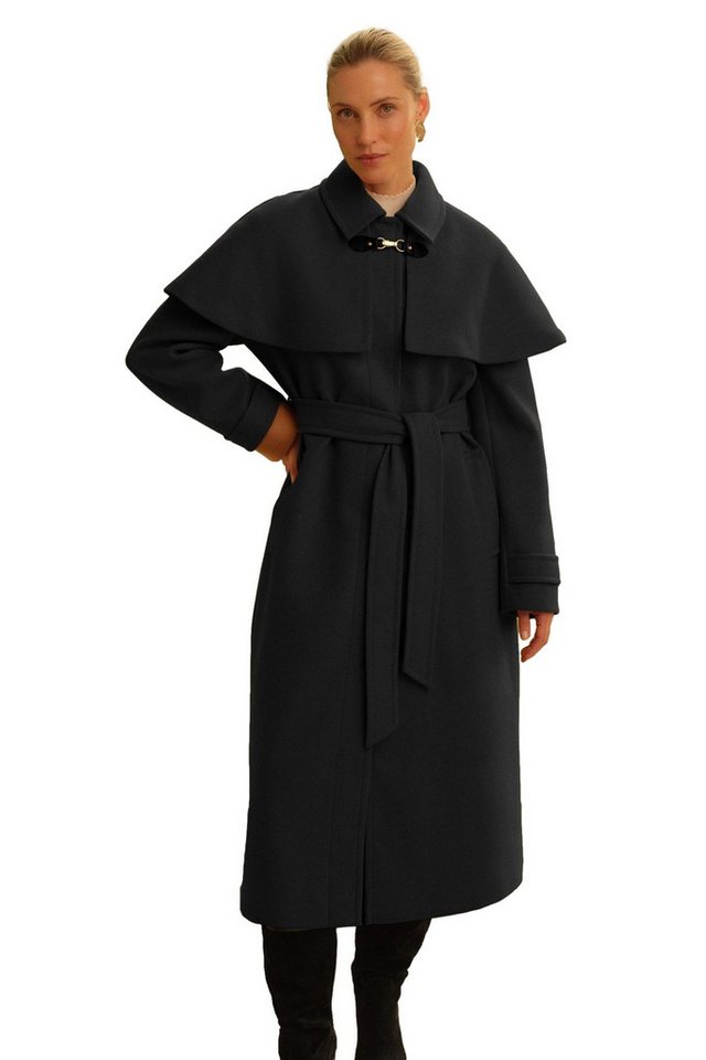 Love & Roses Langmantel Love & Roses Langer Mantel mit Cape (1-tlg) von Love & Roses