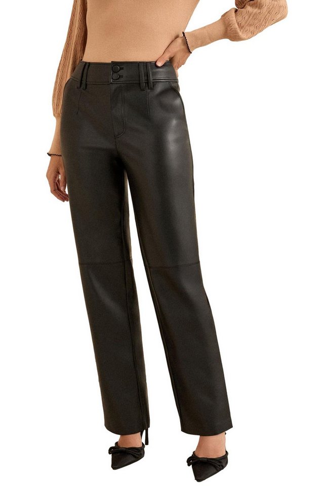 Love & Roses Lederhose Love & Roses gerade Hose aus Kunstleder, Regular (1-tlg) von Love & Roses