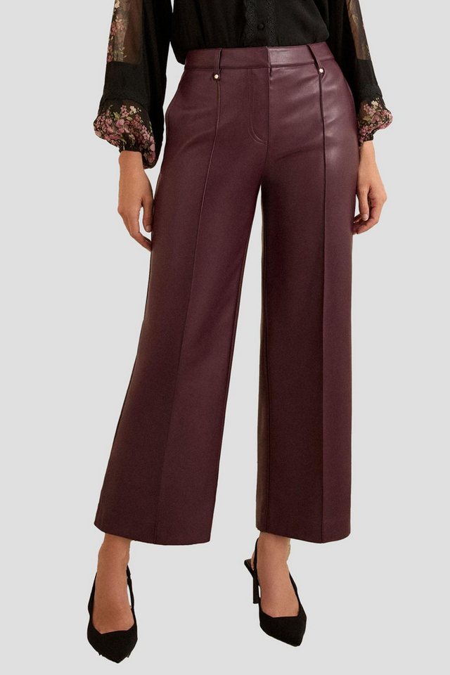 Love & Roses Lederhose Love & Roses weite Kunstlederhose, Petite (1-tlg) von Love & Roses
