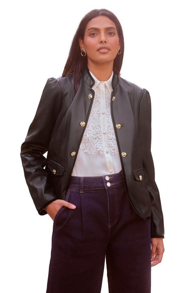 Love & Roses Lederjacke Love & Roses Uniformjacke aus Kunstleder (1-St) von Love & Roses