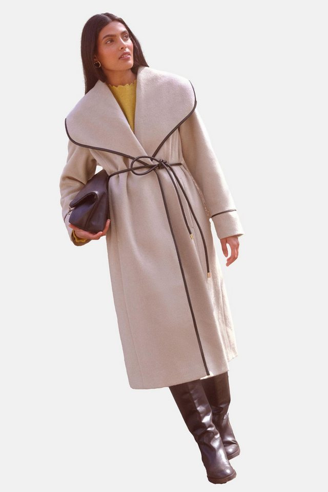 Love & Roses Ledermantel Love & Roses Wickelmantel mit Gürtel (1-tlg) von Love & Roses