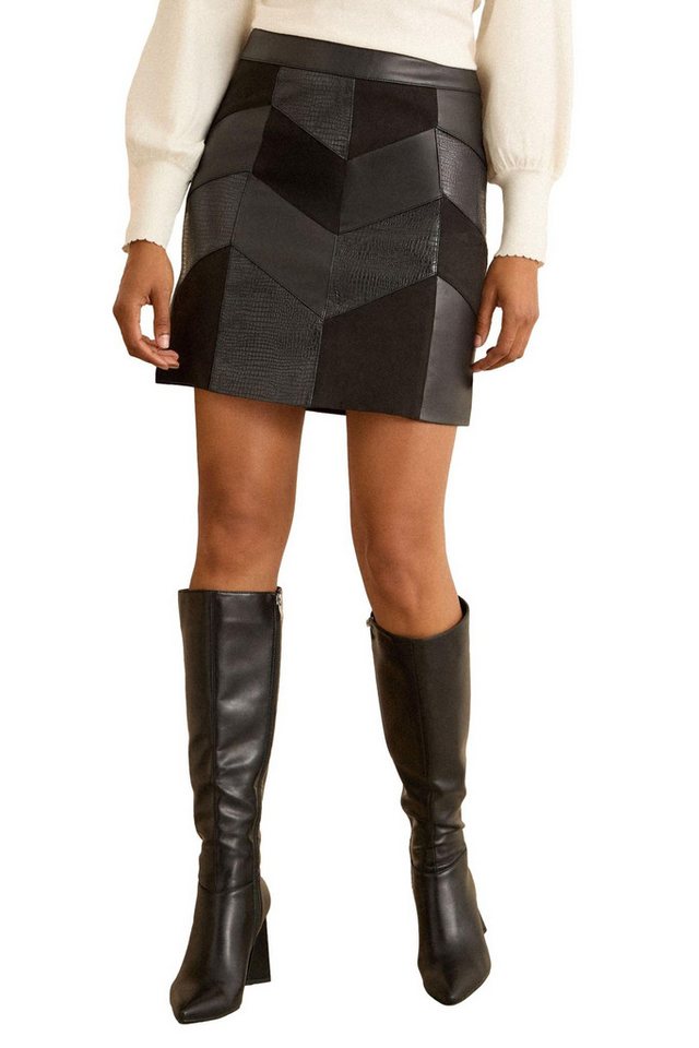 Love & Roses Lederrock Love & Roses Minirock in Kroko-Optik, Petite (1-tlg) von Love & Roses