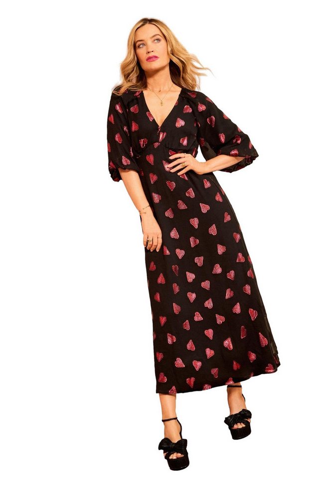 Love & Roses Midikleid Love & Roses Midikleid mit Puffärmeln, Petite (1-tlg) von Love & Roses