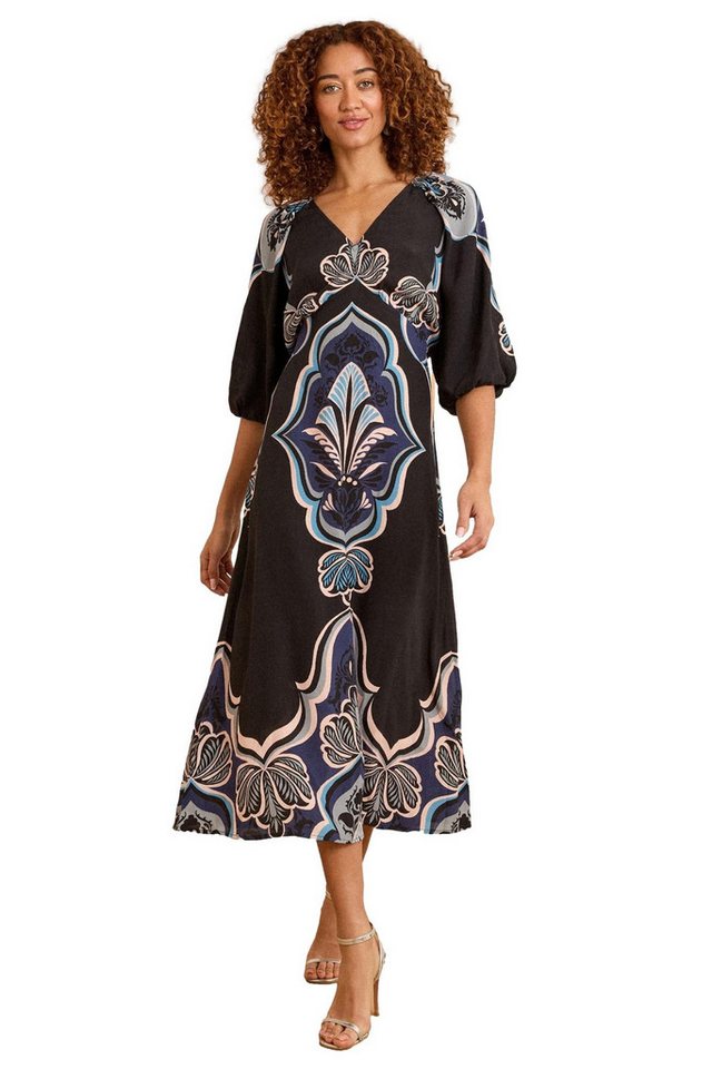 Love & Roses Midikleid Love & Roses Midikleid mit Puffärmeln, Regular (1-tlg) von Love & Roses