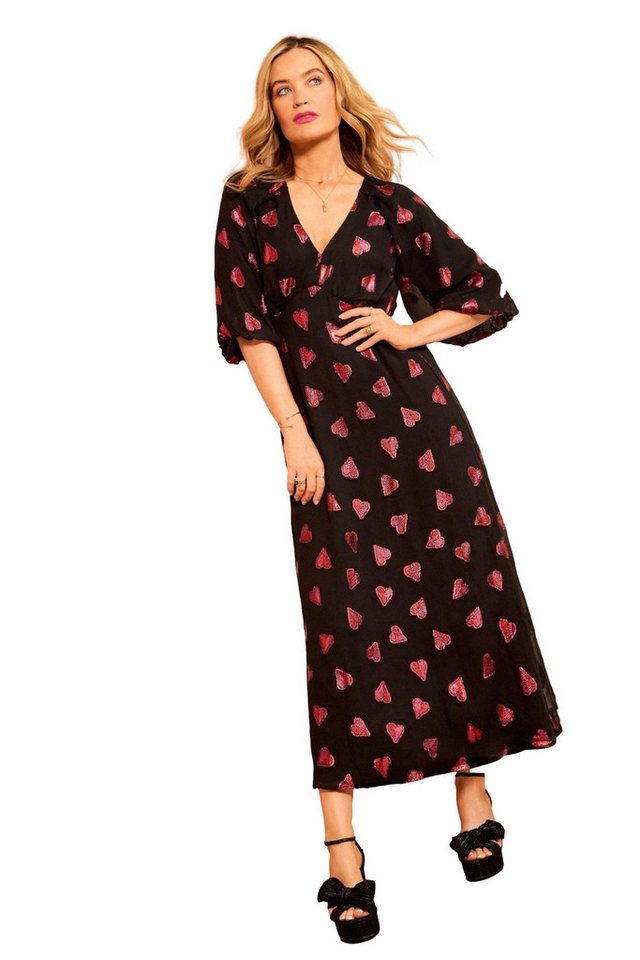 Love & Roses Midikleid Love & Roses Midikleid mit Puffärmeln, Regular (1-tlg) von Love & Roses