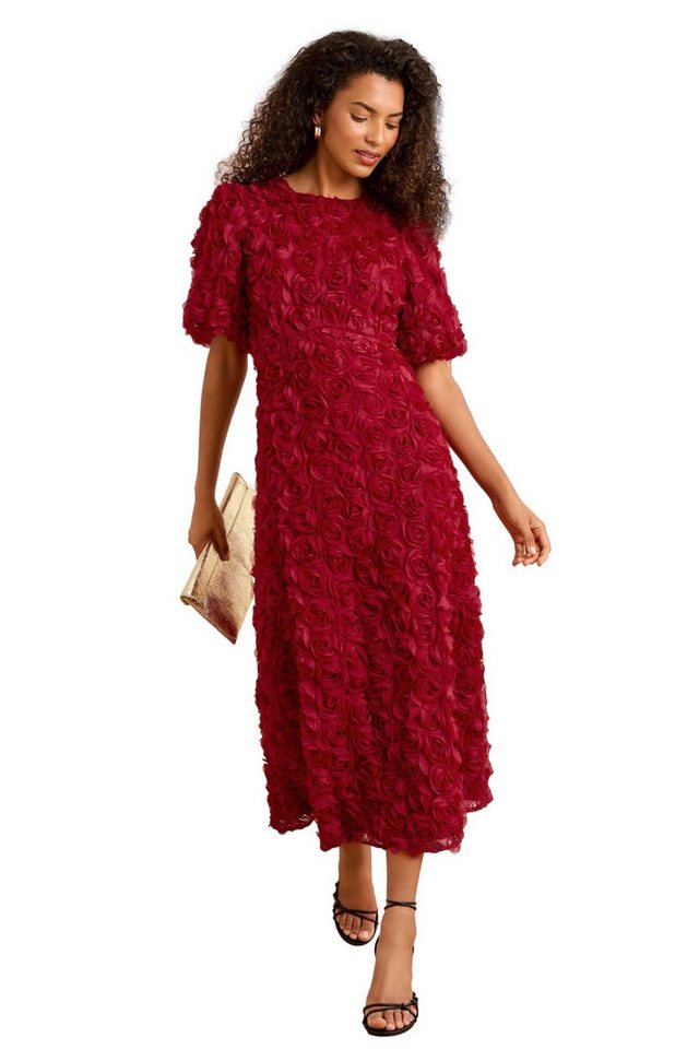 Love & Roses Midikleid Love & Roses Midikleid mit Puffärmeln (1-tlg) von Love & Roses