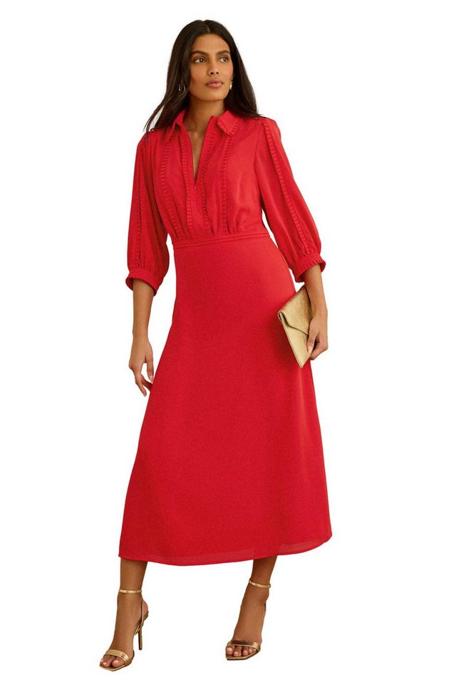 Love & Roses Midikleid Love & Roses Midikleid mit RV und Rüschen, Regular (1-tlg) von Love & Roses