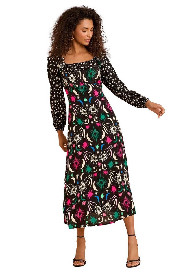 Love & Roses Midikleid Love & Roses Midikleid mit Raffung und Print (1-tlg) von Love & Roses